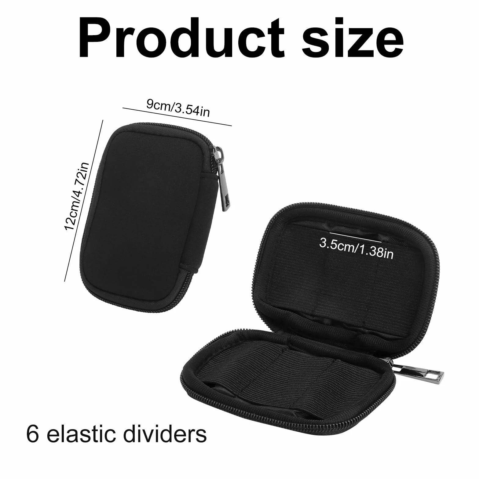 1 sztuka torba na pendrive mała torba do przechowywania USB Stick pudełko do przechowywania, organizer, 6 sztuk, USB, do przechowywania akcesoriów elektronicznych, kolor czarny