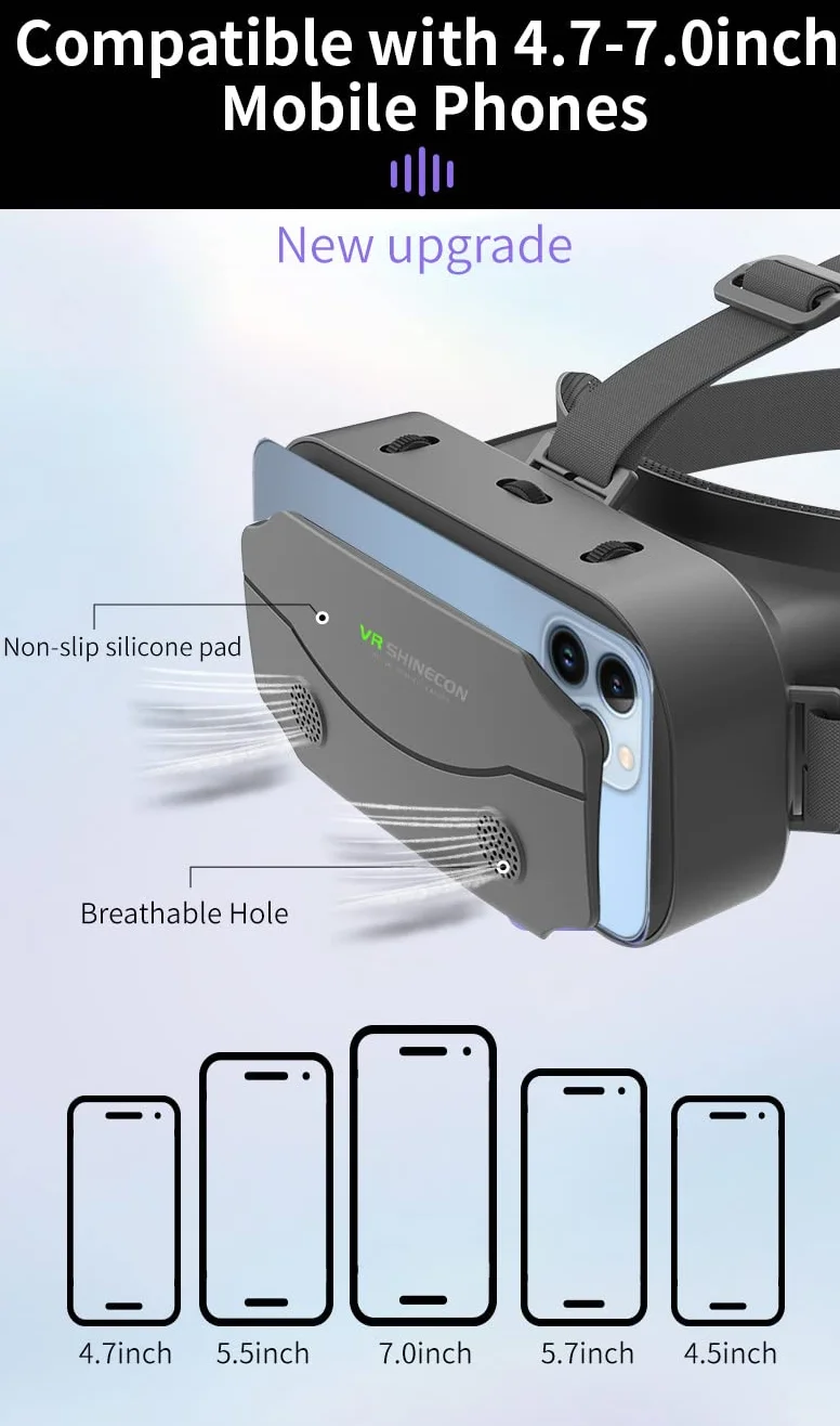 (Newest) okulary VR 3D, okulary VR, wirtualne i wygodne do wszystkich smartfonów 4,5-7,2", Samsung, Android, kąt widzenia 90-100°, obracane o 360°, z kontrolerem (czarne)
