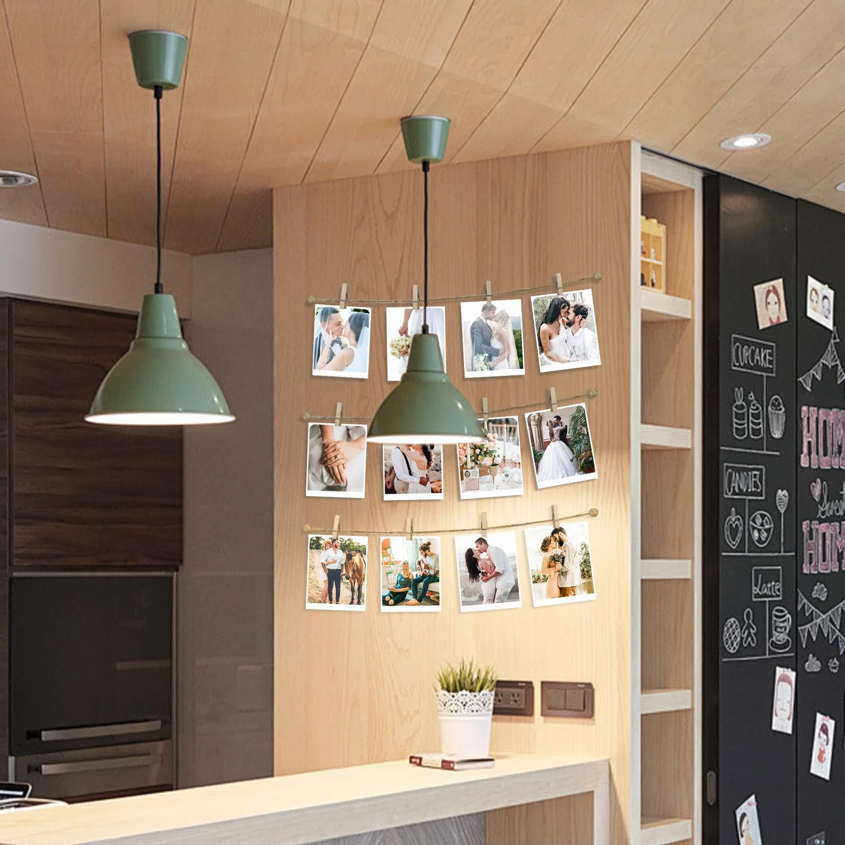 Porte-photos avec 50 pinces à suspendre mural pour œuvres d'art décoration maison