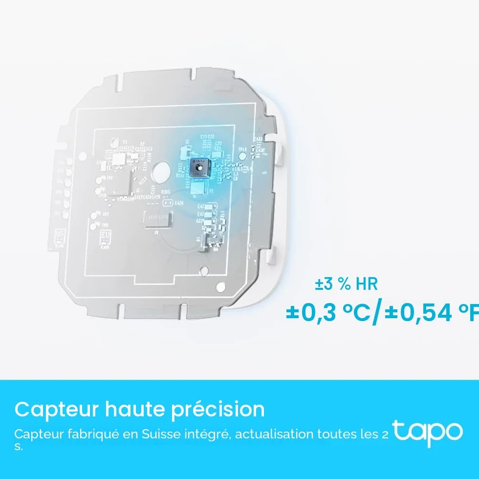Tapo T315 Thermomètre d'intelligent Hygromètre Capteur d'Humidité Moniteur de Température, Affichage E-ink 2,7"