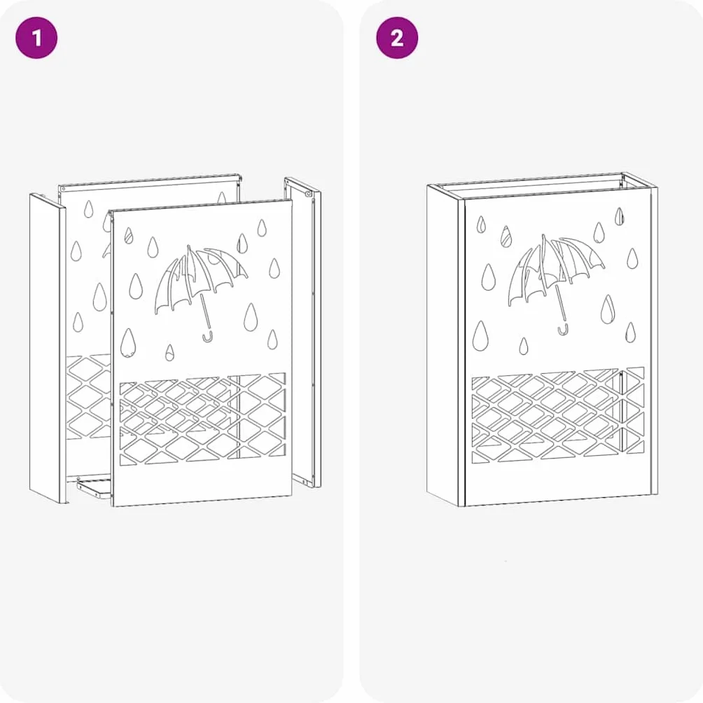 vidaXL Porte-Parapluie Acier Anthracite 28x12x41 cm Design Rectangulaire Organisateur Entrée