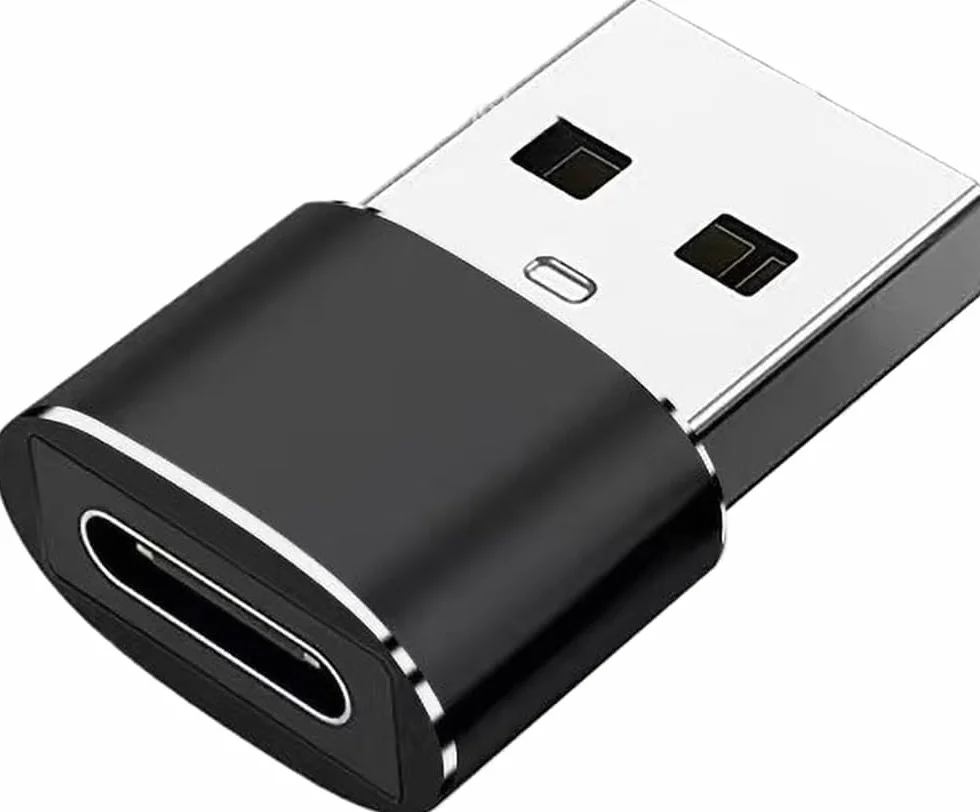 Adaptateur USB C vers USB Lot de 3 Type C Femelle vers USB A Mâle 480Mbps Aluminium Compatible iPhone 15/16 Samsung Galaxy Xiaomi PC MacBook Noir