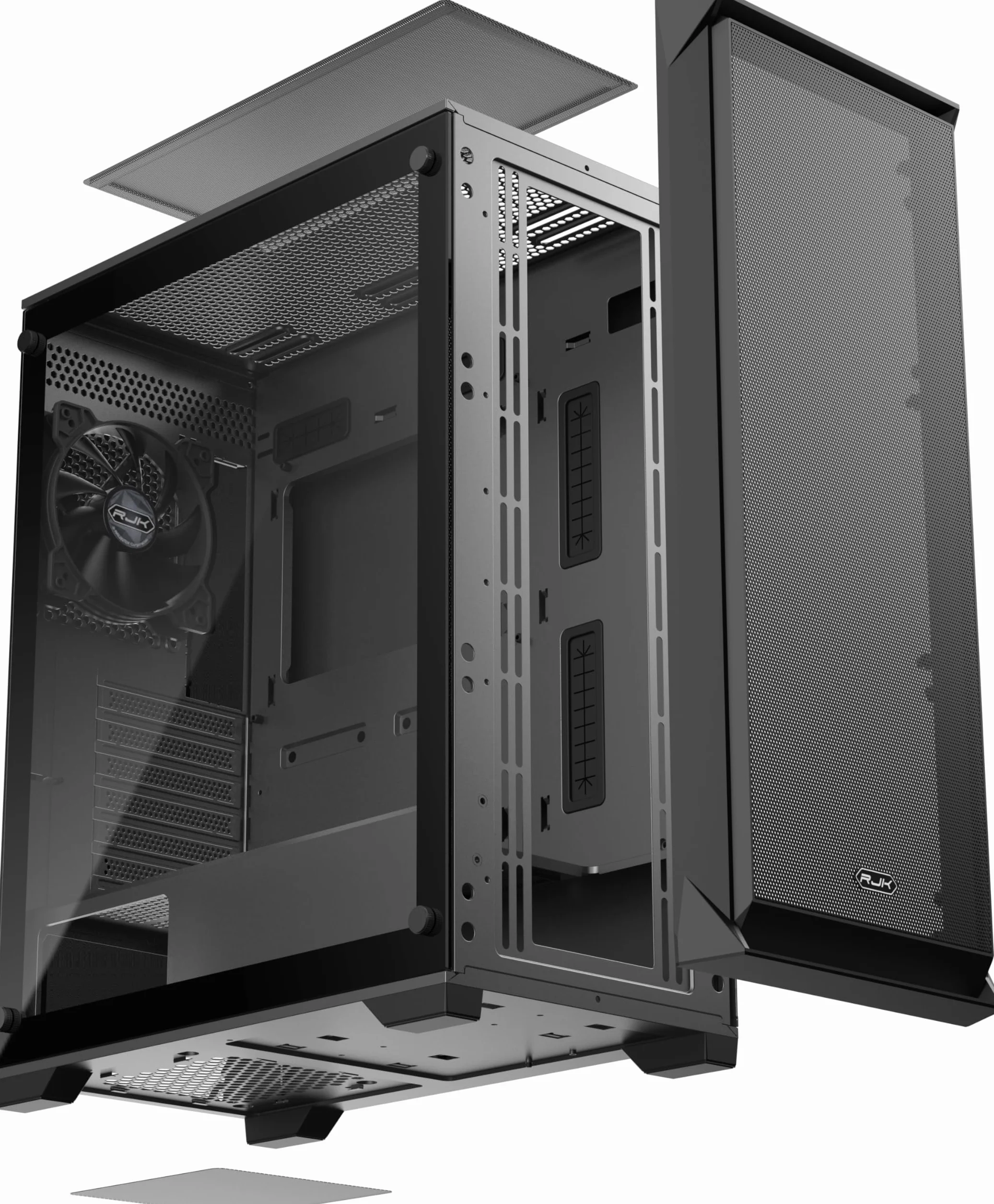 RAIJINTEK Arcadia IV, obudowa komputera Mid-Tower, ATX obudowa komputera z wentylatorem 120 mm, przedni uchwyt chłodnicy 360 mm i górny stojak 280 mm, 365 mm przestrzeń GPU