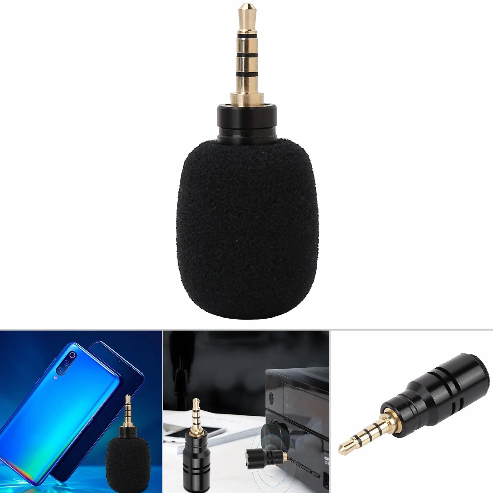 Topiky Mini mikrofon EY-630A, mikrofon pojemnościowy, wysoka czułość, przenośny, z wtyczką jack 3,5 mm do smartfonów
