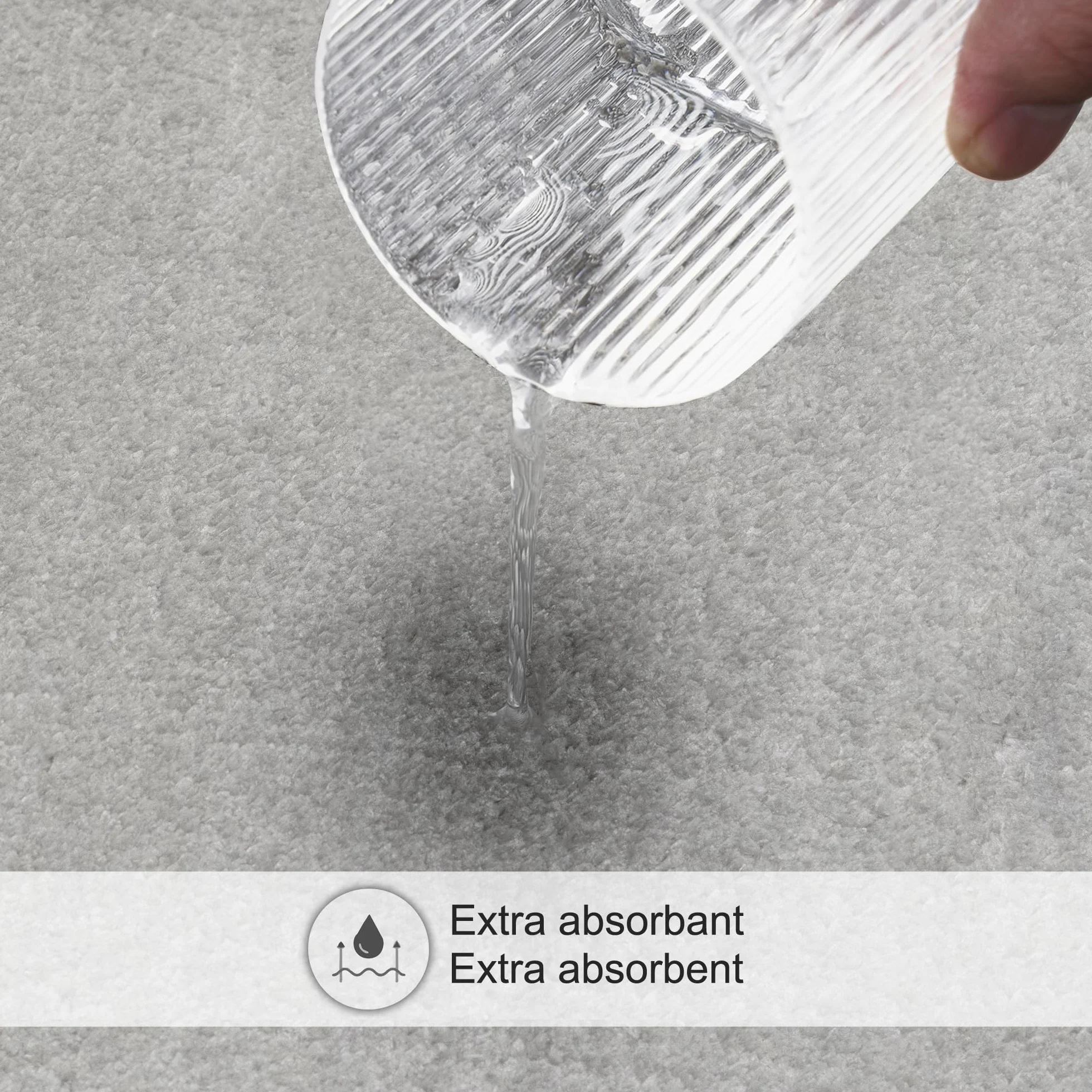 Decomira Tapis de Bain Antidérapant Absorbant Lavable 45x45 cm Gris