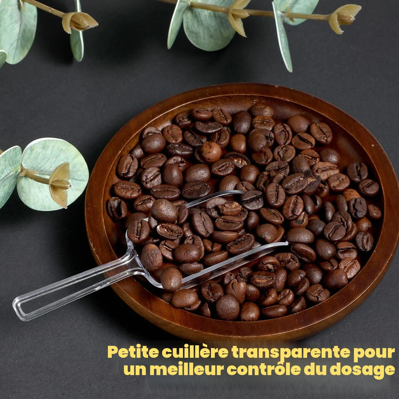 Lot de 12 Pelles de Cuisine en Plastique Transparent Multifonctionnelles pour Glace, Farine, Café et Thé