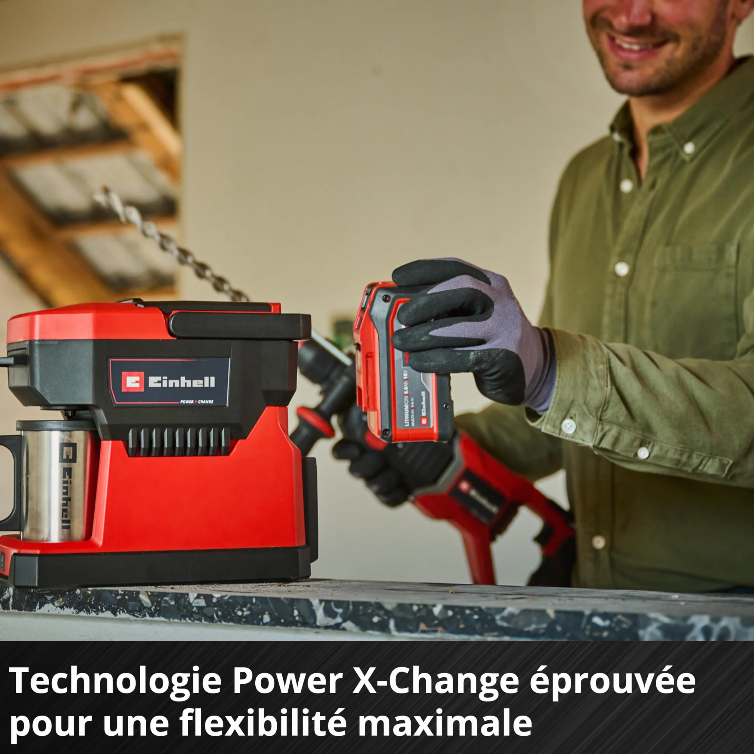 Einhell Machine à café sans fil TE-CF 18 Li-Solo Power X-Change (18V, 2-en-1 : machine à café filtre et machine à café à dosettes) Livré sans Batterie ni Chargeur
