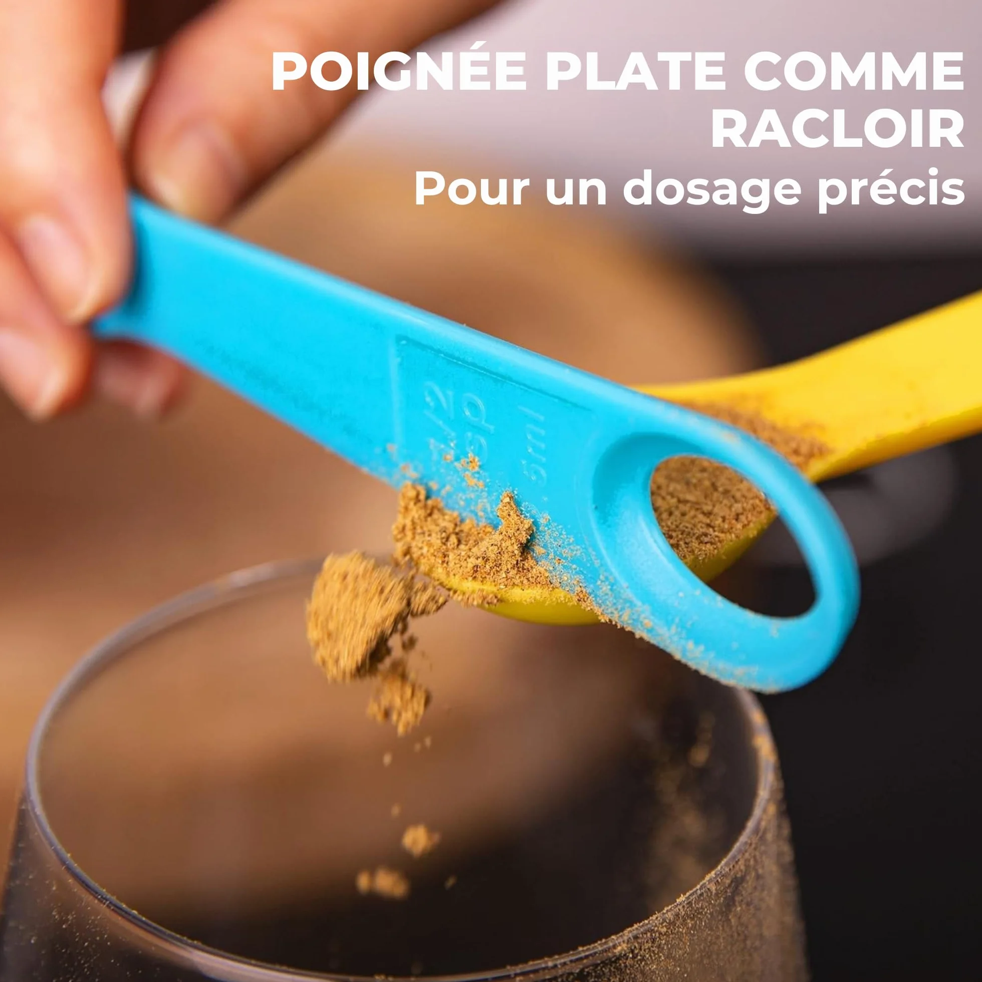 Lot de 12 Cuillères Doseuses Tasse à Mesurer Plastique Coloré