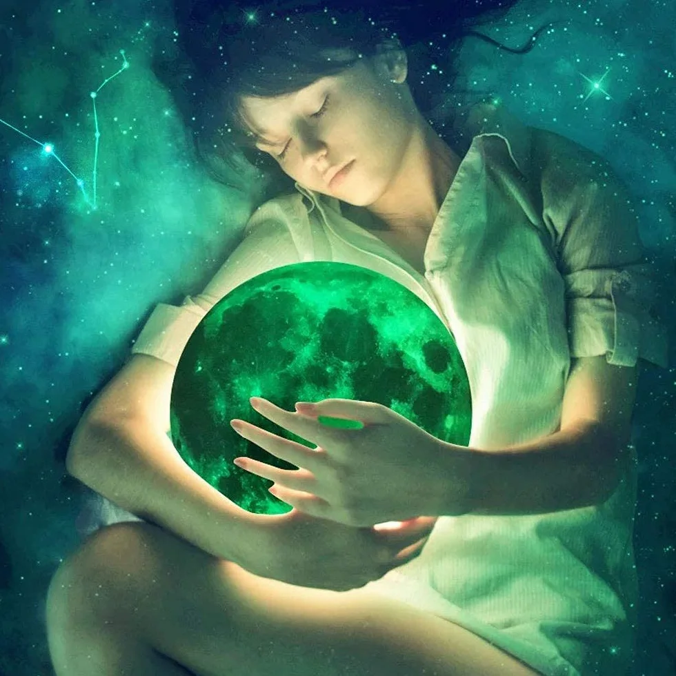 Grande LUNE phosphorescente 30x30 cm Stickers étoiles autocollantes lune lumineuse murale Déco fluorescente chambre