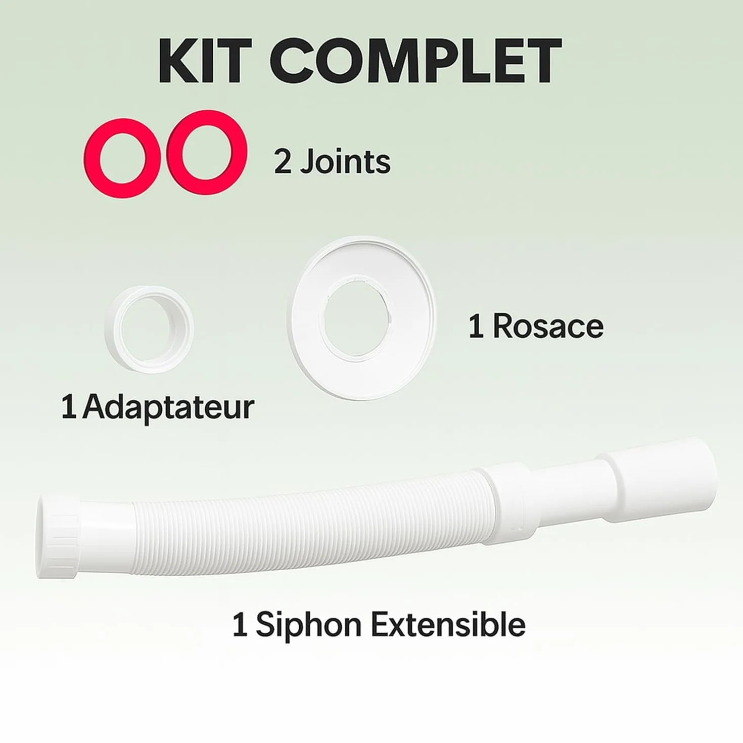 Siphon lavabo universel 32/40 mm réglable extensible adaptateur inclus