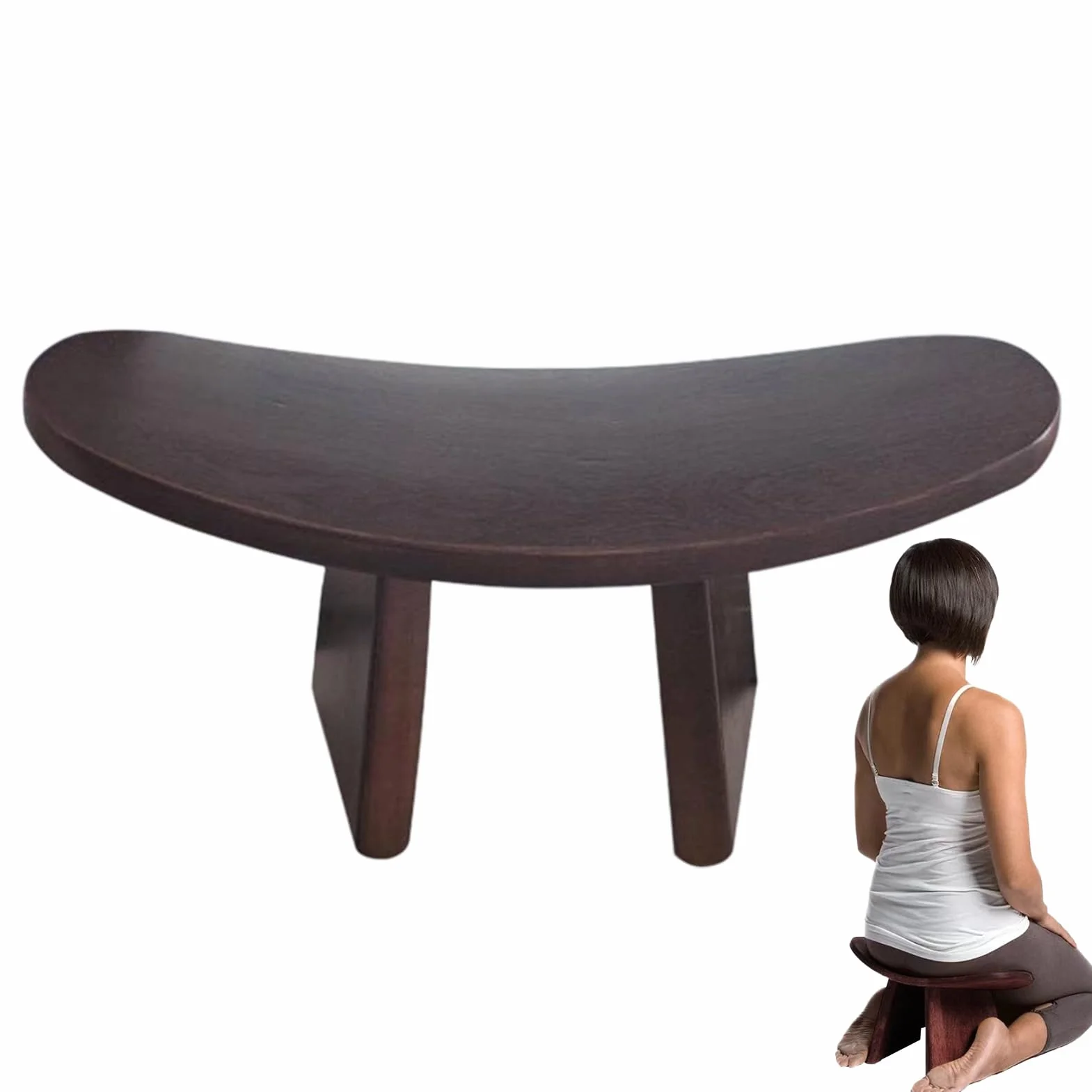 Banc De Méditation - Tabouret de Méditation Ergonomique - Siège en Bois Polyvalent Et Confortable pour Pratiques Méditatives, Rassemblements Spirituels, Maison Ou Église