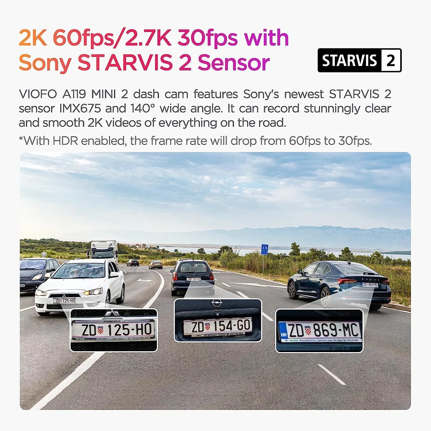 Video rejestrator samochodowy Viofo A119 MINI 2 2,5K GPS+ZESTAW AKCESORIÓW