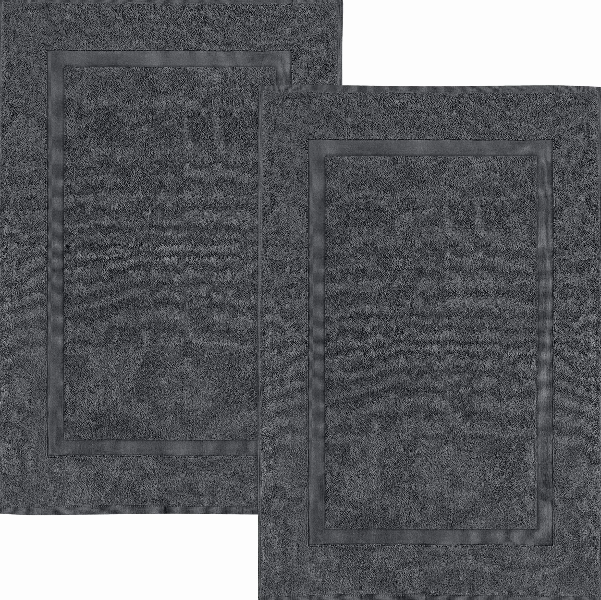 Utopia Towels Lot de 2 Tapis de Bain 100% Coton 53 x 86 cm Gris Lavable en Machine