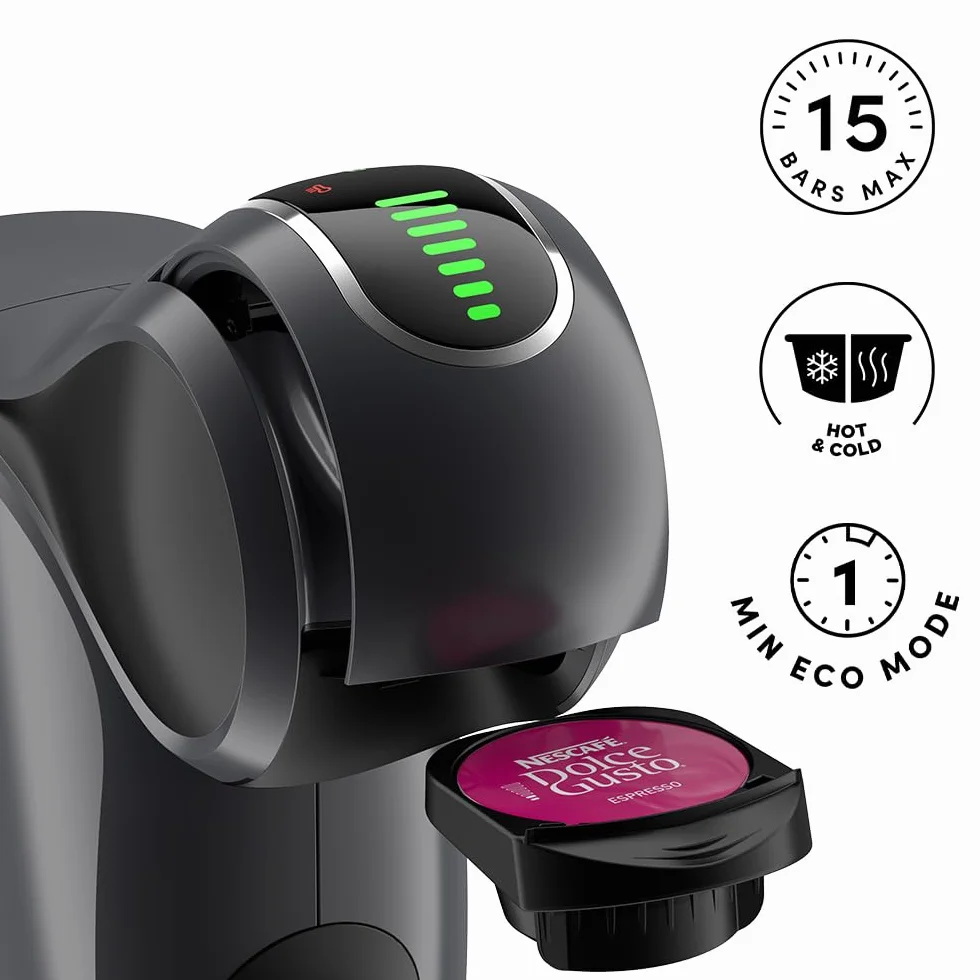 De'Longhi Nescafé Dolce Gusto, Genio S Touch EDG426.GY, machine à café à capsules, espresso, cappuccino, café au lait et plus encore, gris ardoise