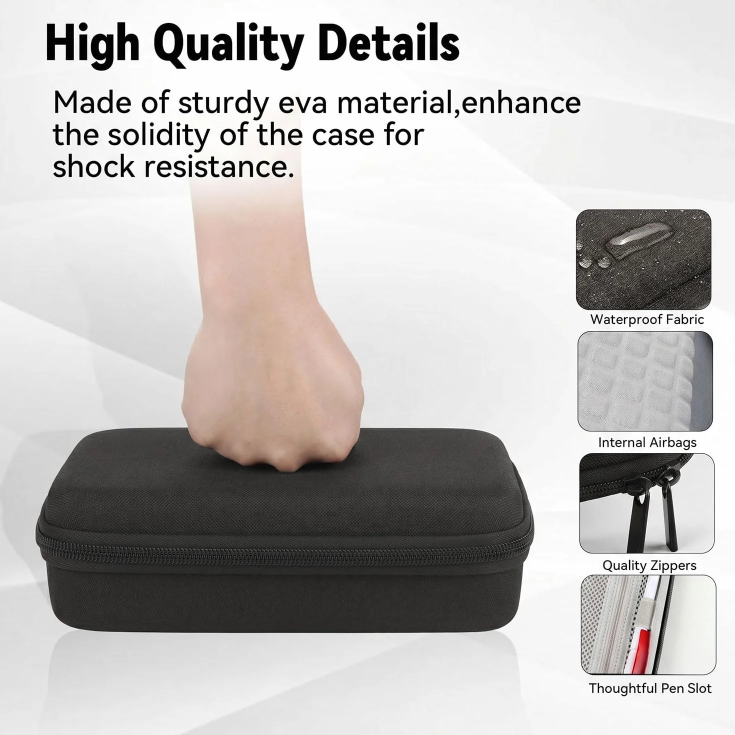 Hard Electronics Travel Organizer Case do MacBooka, ładowarek i dysków twardych Flash, wodoodporne, odporne na wstrząsy, 2-warstwowa konstrukcja, pomieści mysz i kable Power Bank (czarne)