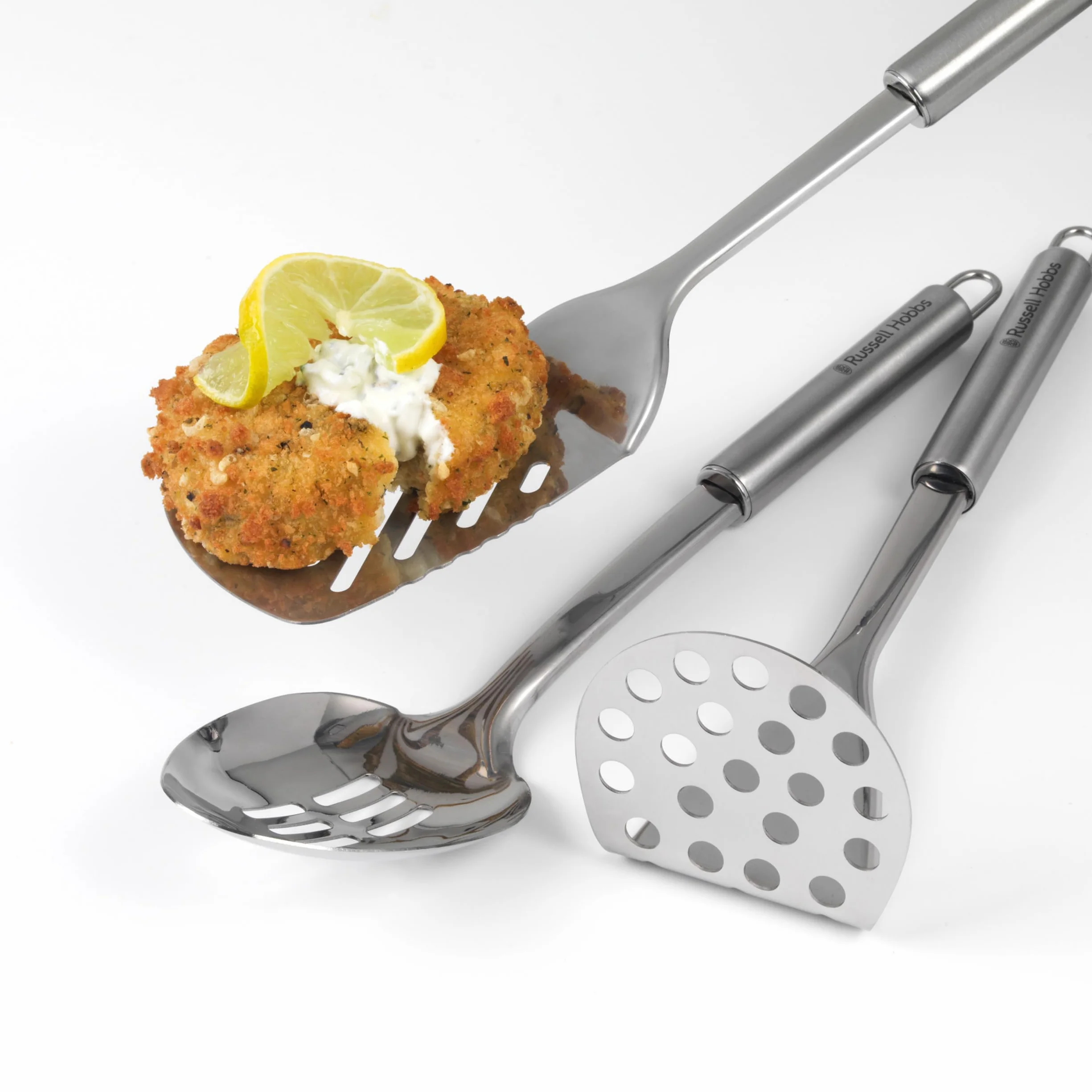 Russell Hobbs Set de 6 Ustensiles de Cuisine Acier Inoxydable avec Support