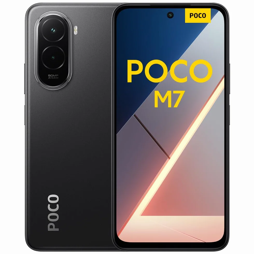 Xiaomi POCO M7, smartfon 6+128 GB, 6,9" FHD+ 144 Hz, Snapdragon 685, podwójny aparat 50 MP AI, 7000 mAh, czarny, ładowarka nie wchodzi w zakres dostawy