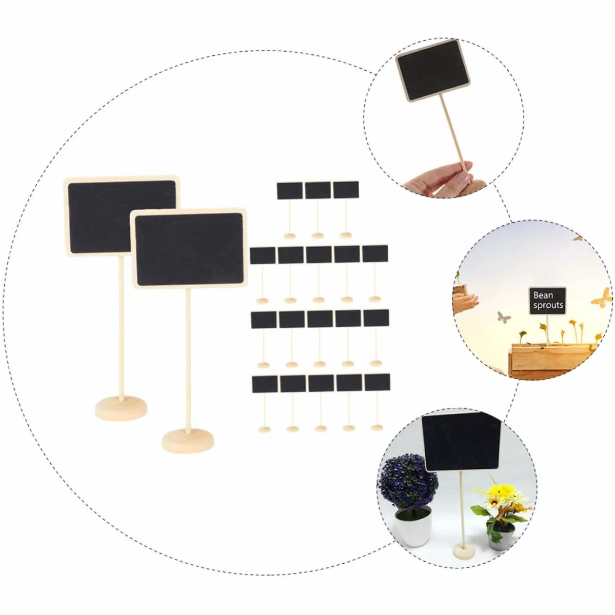 Mini Ardoise Table avec Support Panneaux Buffet pour Numéros de Table Mariage 20 pièces