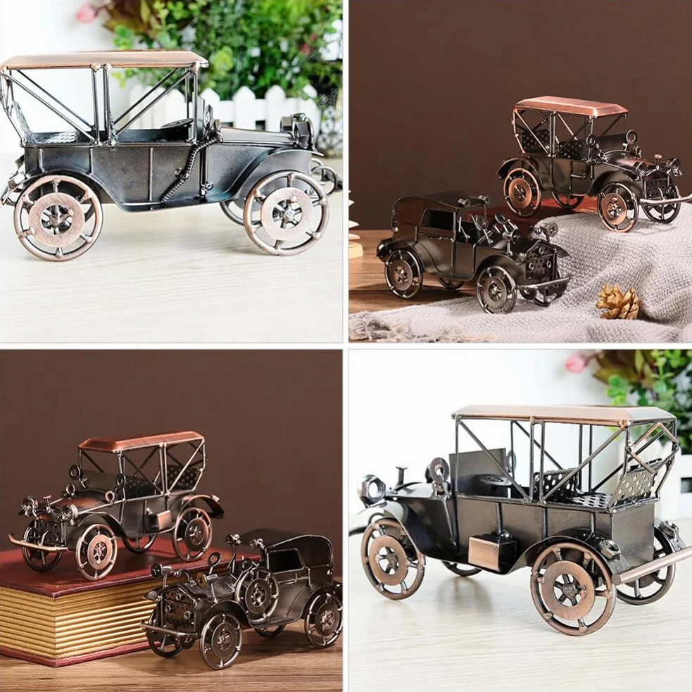 PRETYZOOM Voiture Rétro Fer Modèle Miniature Vintage pour Salon Bureau Ornement Industriel