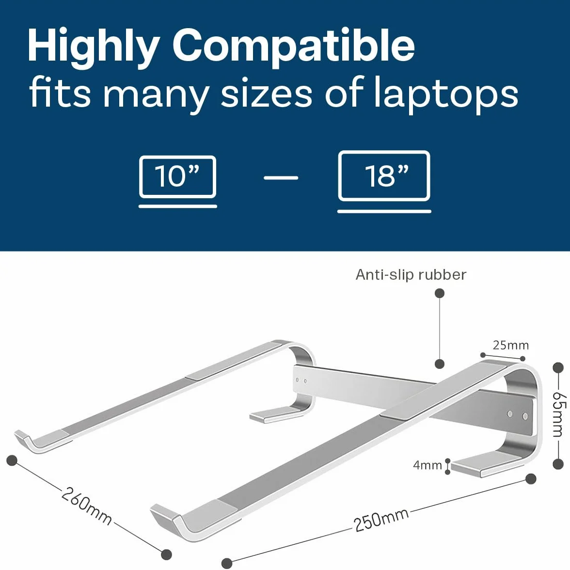 MMOBIEL Stojak na Laptopa od 10 do 18 cali - Wentylowany uchwyt na Uniwersalny - Stojak na laptopa na biurko kompatybilny z MacBook, Notebook, ASUS i innymi - Wraz narzędziami - Aluminium
