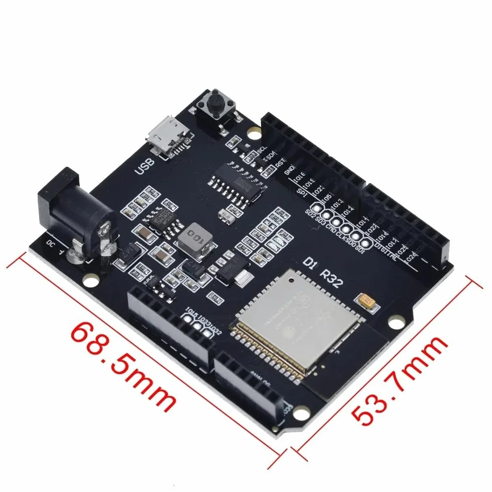 DollaTek UNO R3 ESP32 Carte de développement CH340G WiFi Bluetooth 4 Mo Flash DC 5V-12V Micro USB