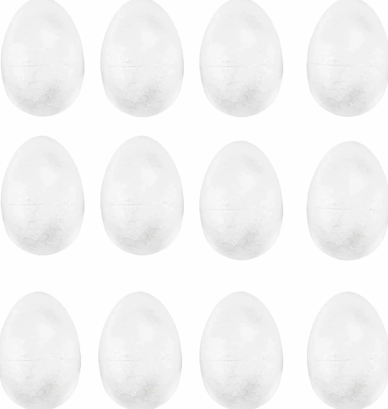 TRIXES Pack de 12 Oeufs en Mousse de Polystyrène 8 cm pour Artisanat Papier Mâché