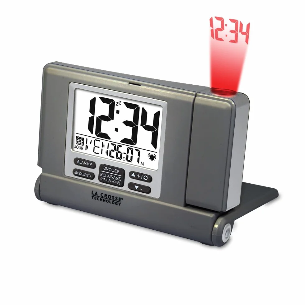 La Crosse Technology WT525 Réveil avec Projection Gris-Argent