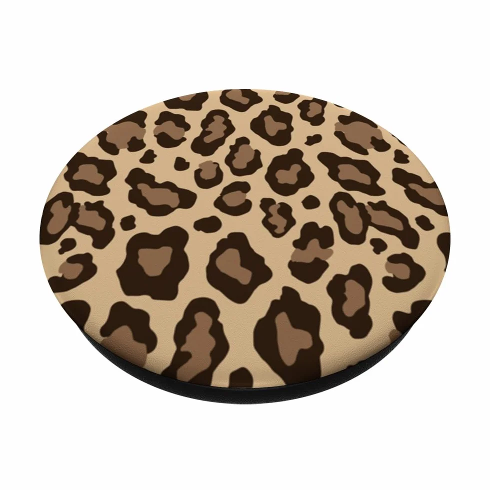PopSockets PopGrip Adhésif Motif Léopard Imprimé Fourrure Beige/Marron