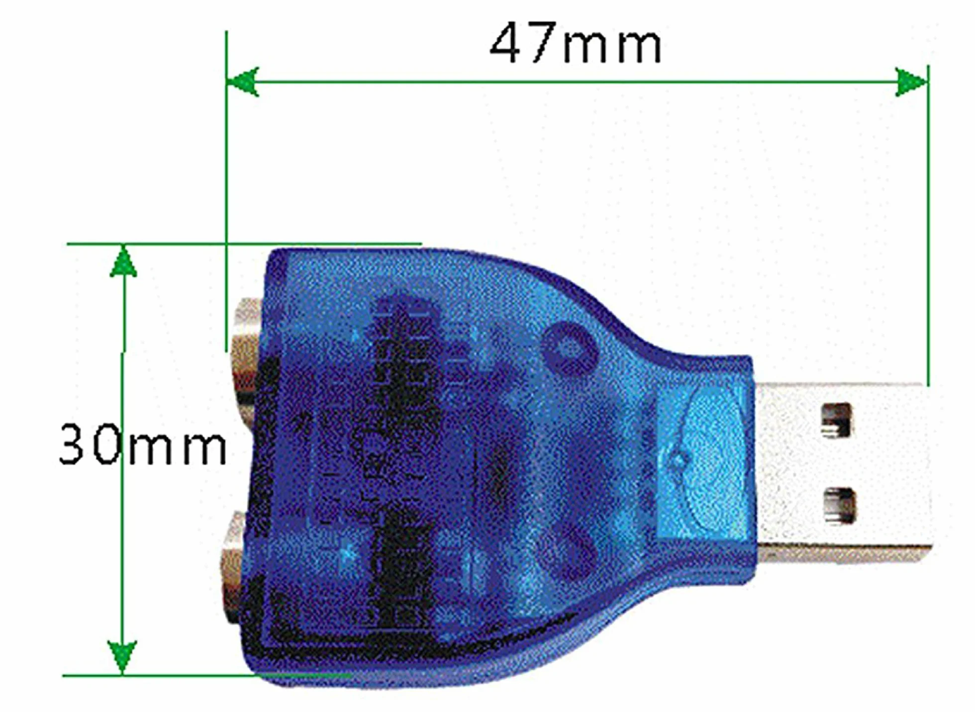 Bleu Souris Clavier USB A mâle vers Dual PS/2 Femelle Adaptateur T-Splitter