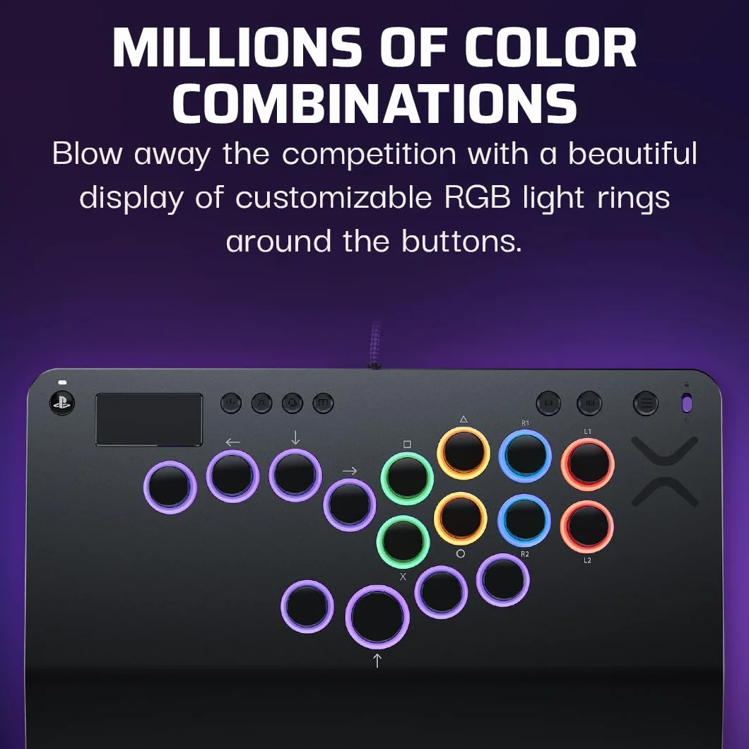 Turtle Beach Victrix Pro KO Fight Stick Gris Édition Officielle PS avec Boutons Cherry MX Speed Silver