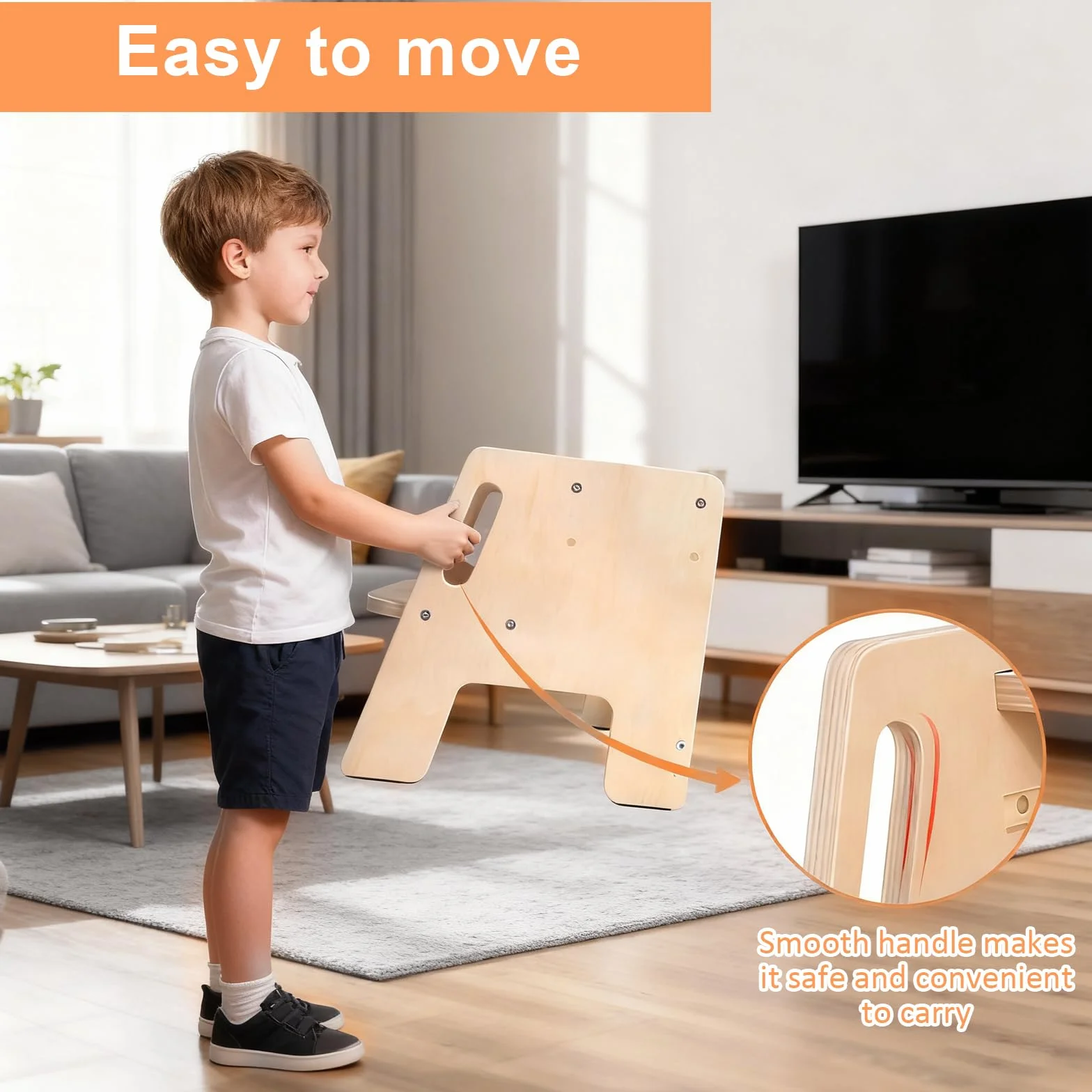 Marche Pied Bois, Escabeau Enfant 2 Marches, Marchepied Pour Enfant, AntidéRapant, En Bois, Avec PoignéE, Charge Maximale 120kg, Pour Salle De Bain, Chambre à Coucher, Lavabo, Cuisine,Chambre D'Enfant