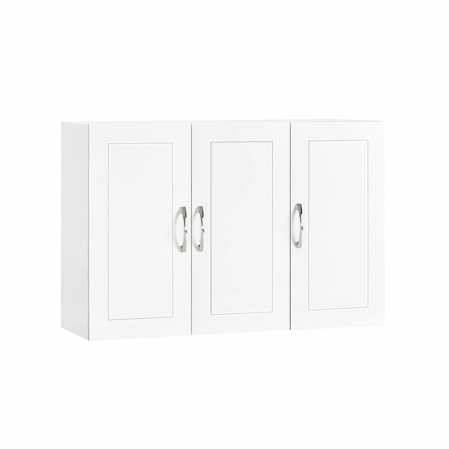 SoBuy Meuble Haut Salle de Bain Blanc Armoire Murale Salle de Bain avec Étagères Réglables Étagère Murale et Meuble WC Suspendu Placard Cuisine Mural et Armoire Pharmacie Murale 90x30x60 cm FRG231-L-W