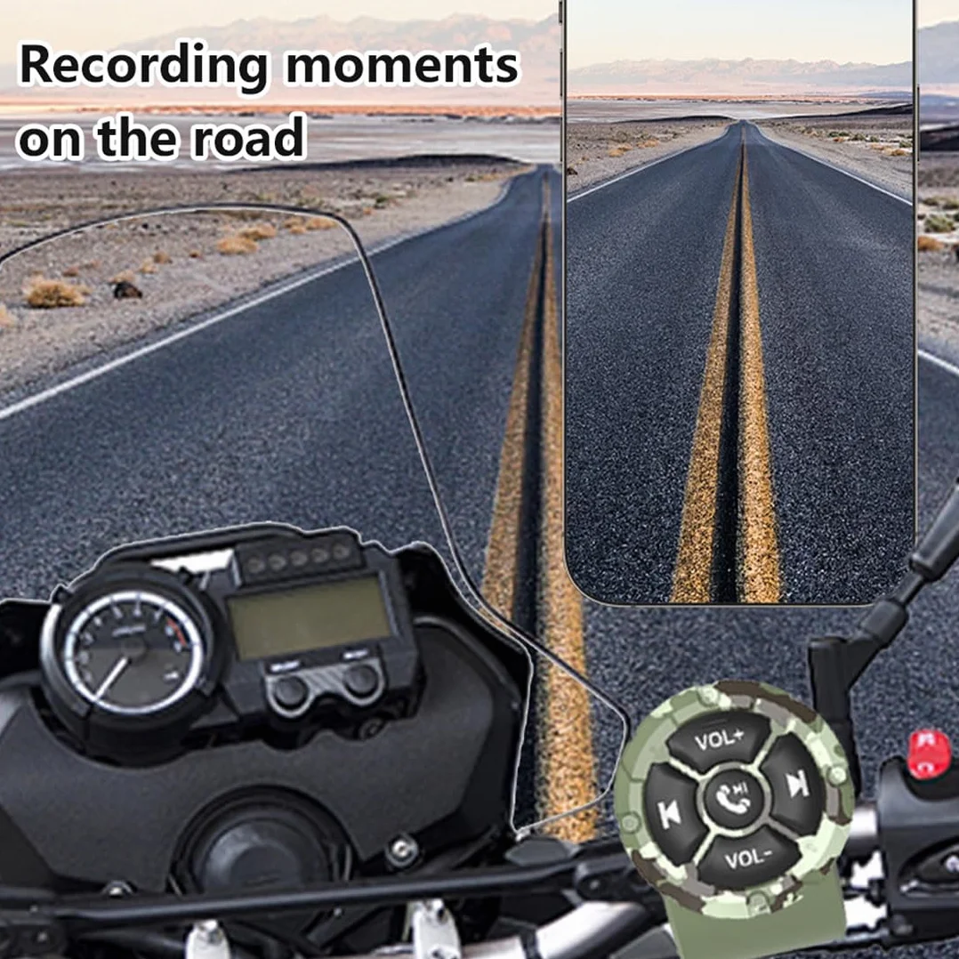 Przycisk multimedialny bezprzewodowy pilot zdalnego sterowania Bluetooth, wodoodporny pasek typu IP67, kontroler telefonu do samochodu, roweru, motocykla, kierownicy, Siri, dzwonienie i robienie zdjęć