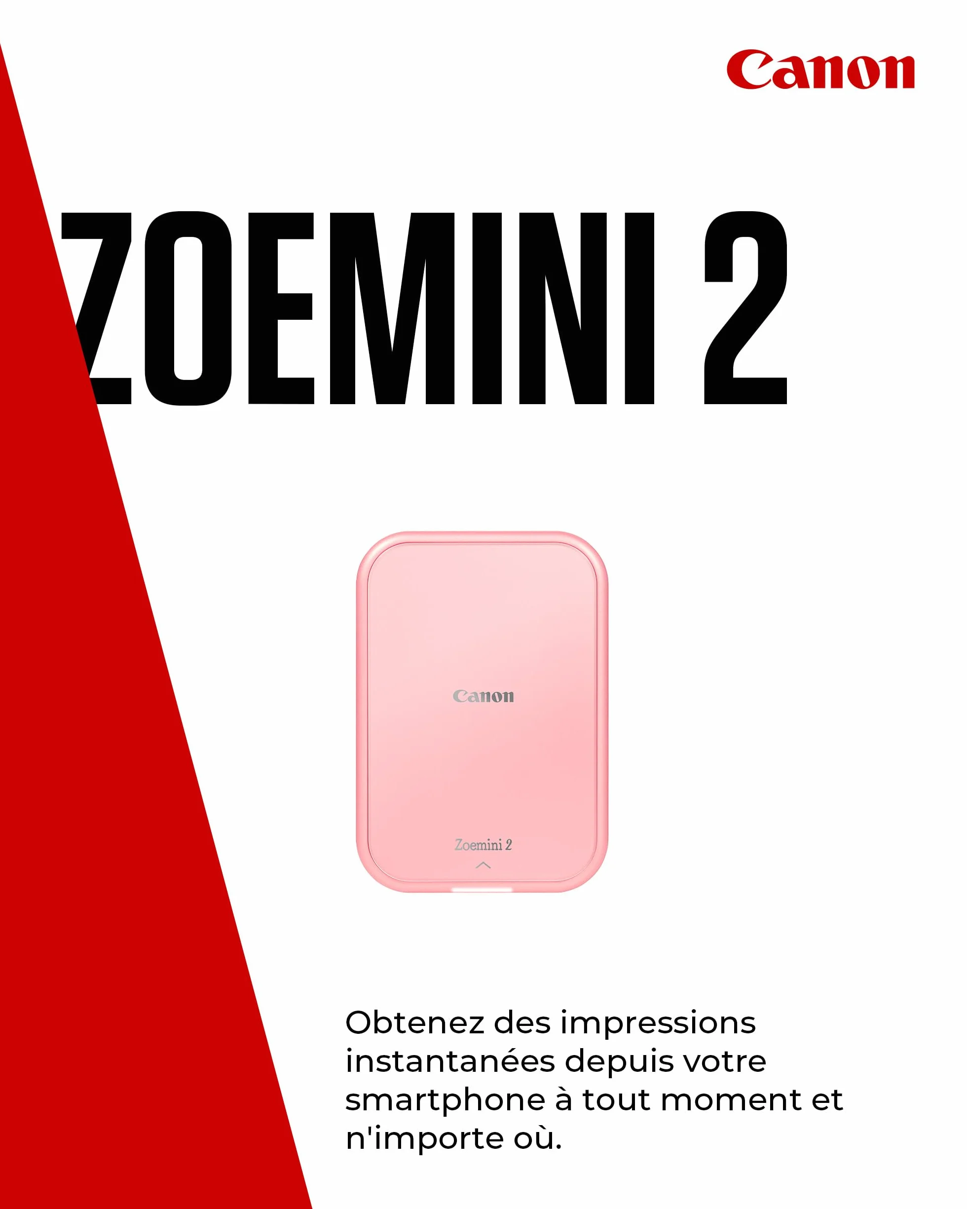 Canon Zoemini 2 Imprimante Photo Portable Bluetooth 5.0 Charge Rapide Type-C Or Rose