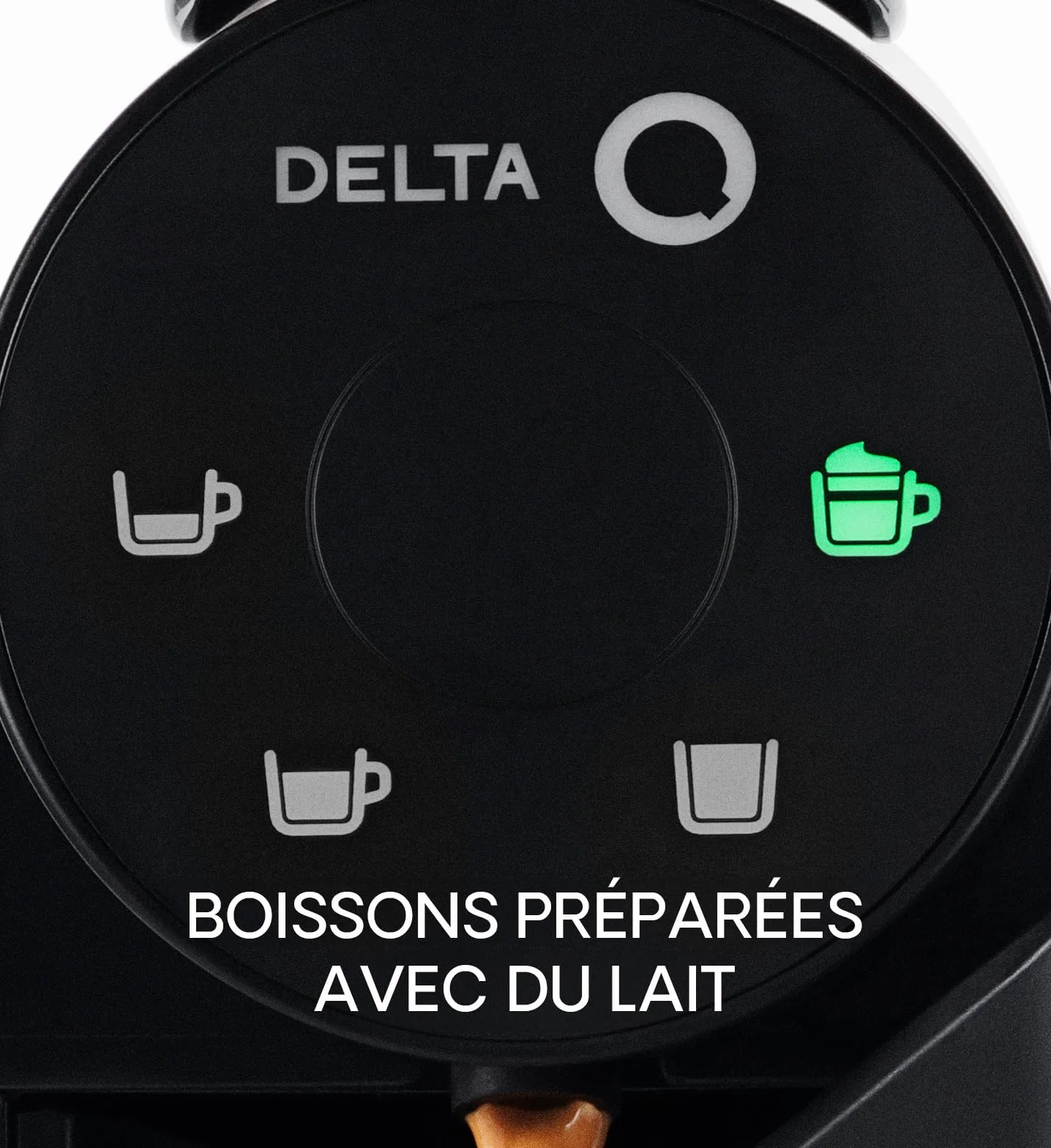Delta Q Machine Mini MilkQool Noire, Réservoir à Lait, Inclus 90 Capsules | 20 Bars de Pression, Réservoir 0,6 L, Inclus 2 x 40 Capsules de Café Qalidus et 10 Caps Décaféinées