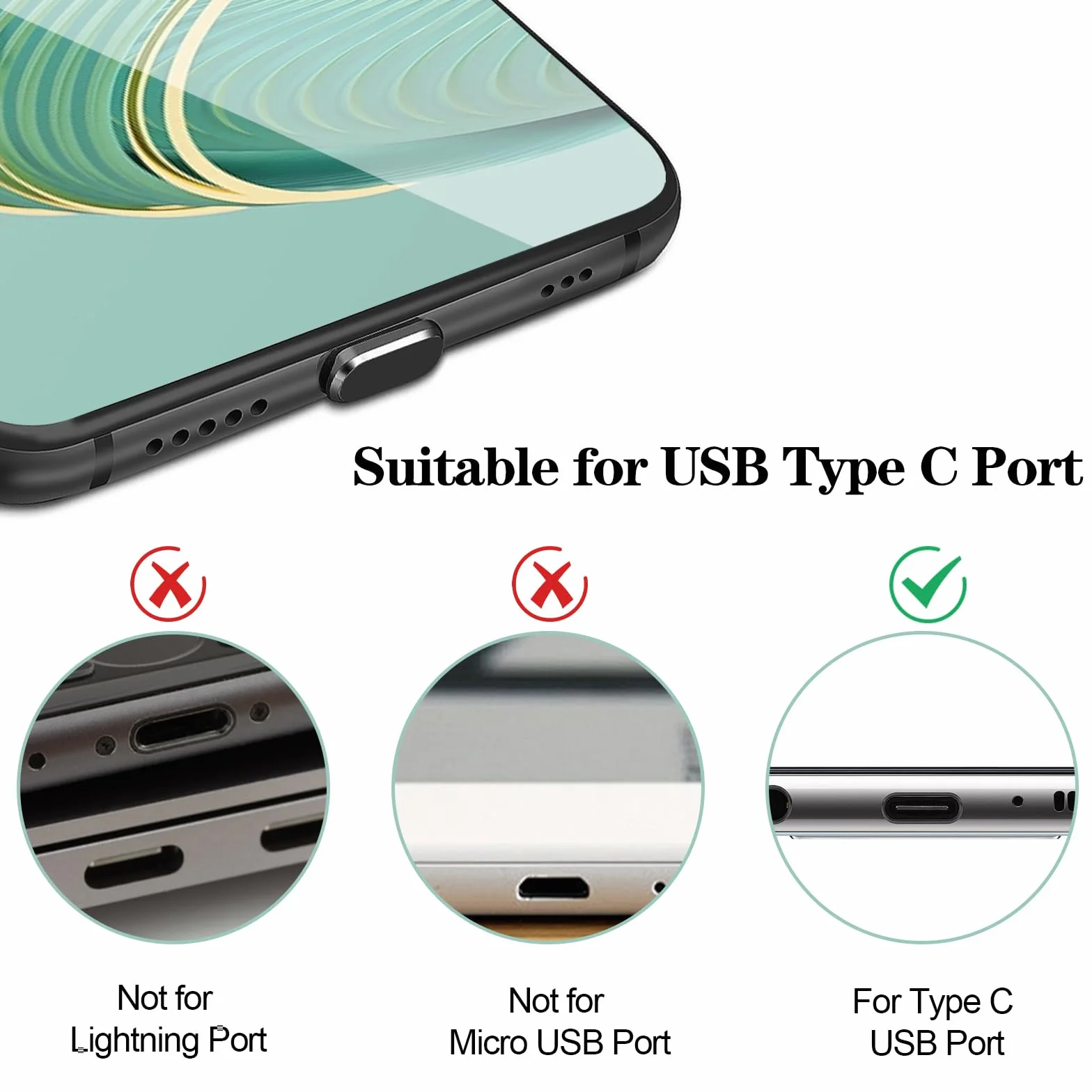 4 sztuki osłony przeciwpyłowej USB C z 1 sztuką wkładu do gniazd słuchawkowych, 2 sztukami szczotek, zestaw ochrony USB C, osłona USB C, akcesoria do telefonu, osłona gniazda ładowania, ochrona