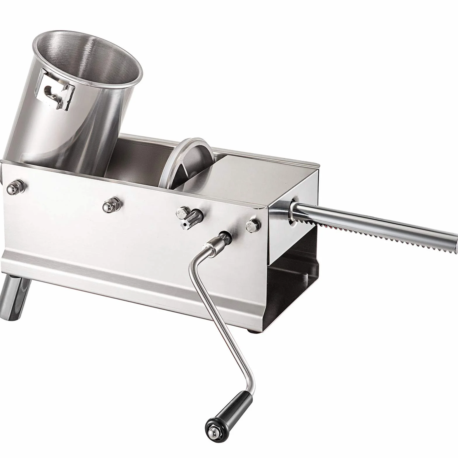 VEVOR Manual Sausage Stuffer, 7 L / 15 LBS Horizontal Sausage Machine, Dual-Speed Meat Stuffer, Made of Food-Grade 304 Stainless Steel, Includes 5 Stuffing Tubes, for Home Kitchen Restaurant Commercia