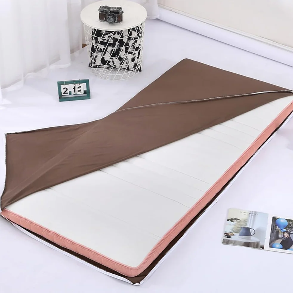 Coton Housse de Matelas Futon Traditionnel Lavable avec Fermeture Éclair 90x190cm