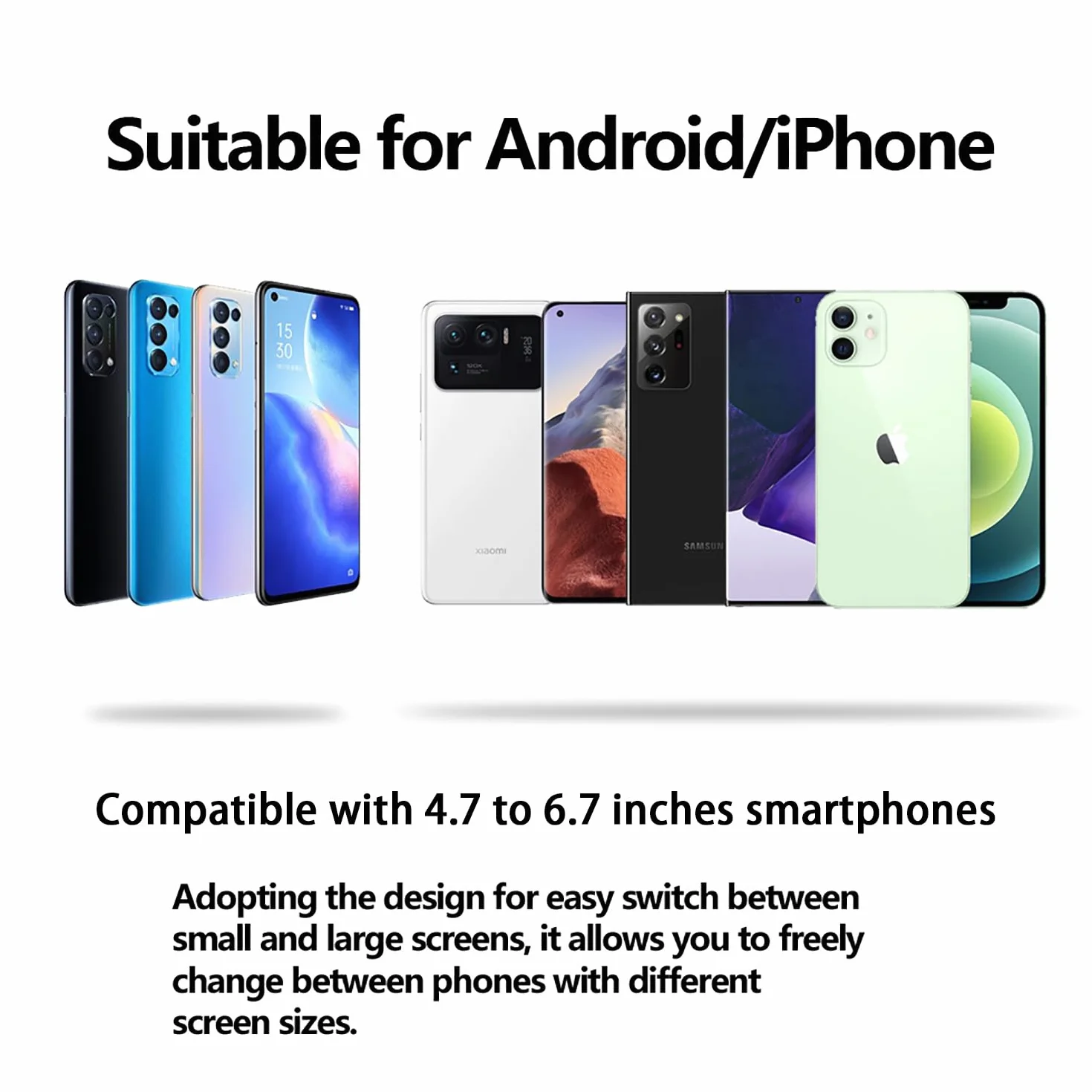 LONGLU Zestaw słuchawkowy 3D do wirtualnej rzeczywistości kompatybilny z iPhone 16 15 Pro Max Mini X R 12 11, Samsung 4,7-6,7", Android, okulary wirtualnej rzeczywistości 3D, do filmów i gier wideo