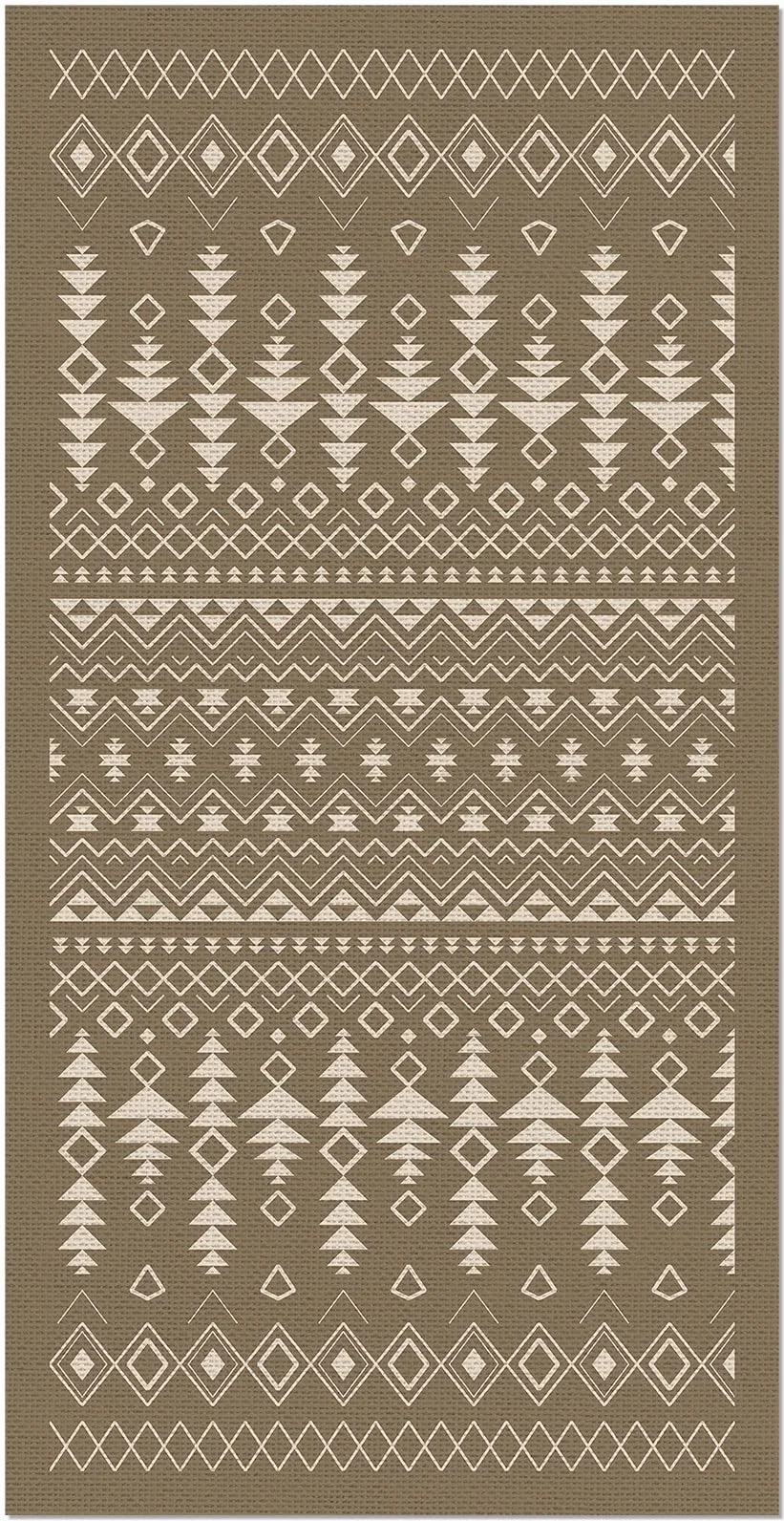 Panorama Tapis Vinyle - Modèle Balinais Marrom 40x80 cm - Différentes Tailles - Deco Maison, Cuisine, Chambre et Exterieur