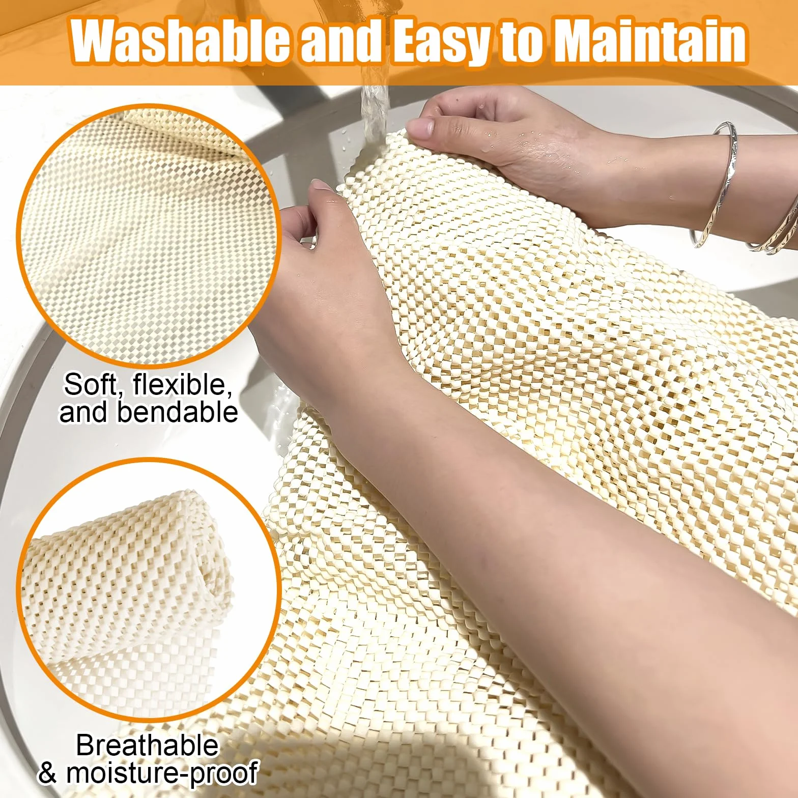 Sous-Tapis Antidérapant PVC 100 x 150 cm Découpable pour Cuisine Étagères Plateau Moquette Blanc