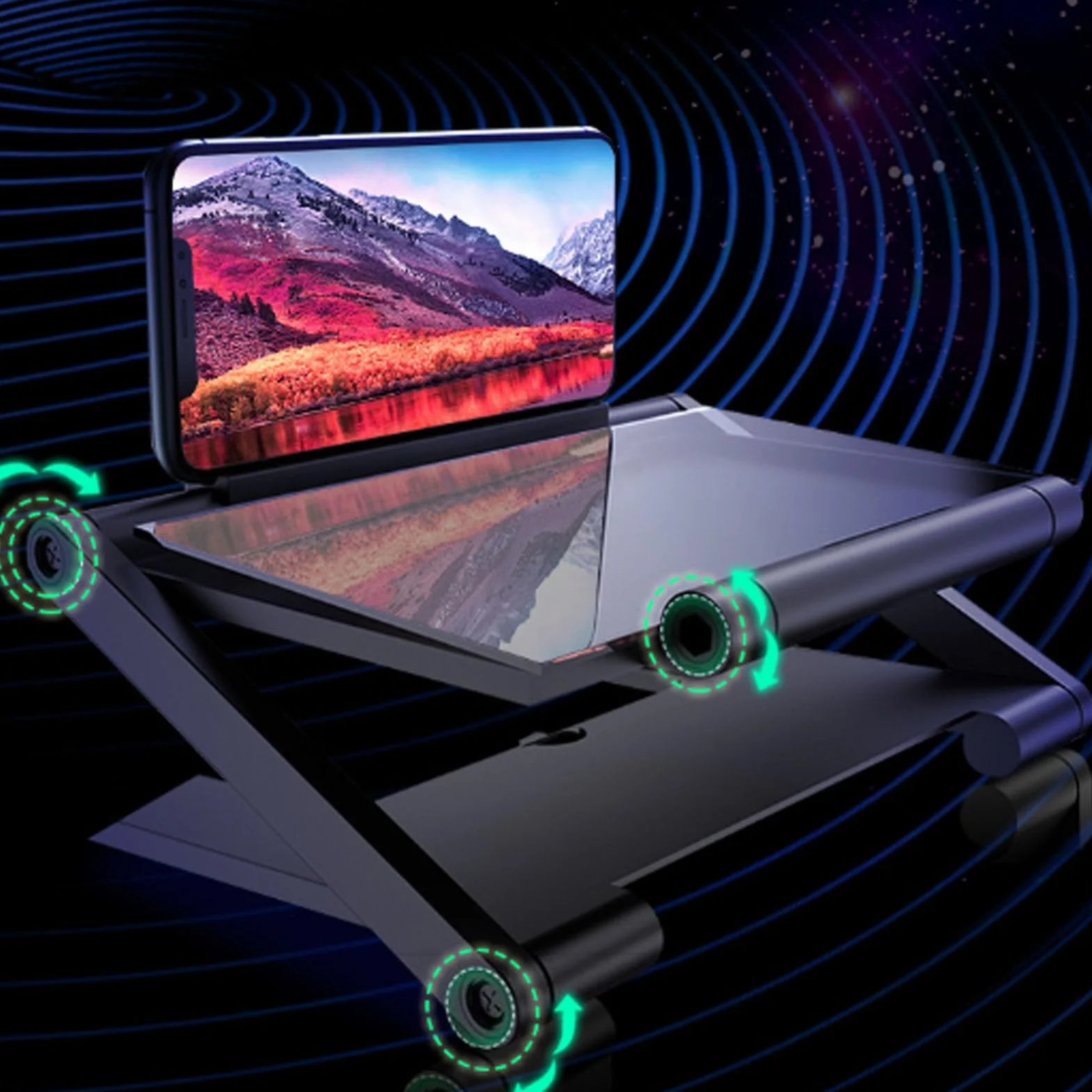 Lupa do Ekranu Telefonu, 8-calowa Lupa 3D Blokująca Niebieskie światło do Telefonu Komórkowego Wzmacniacz HD Projektor ze składaną podstawą Regulacja Wielu Kątów dla Filmów
