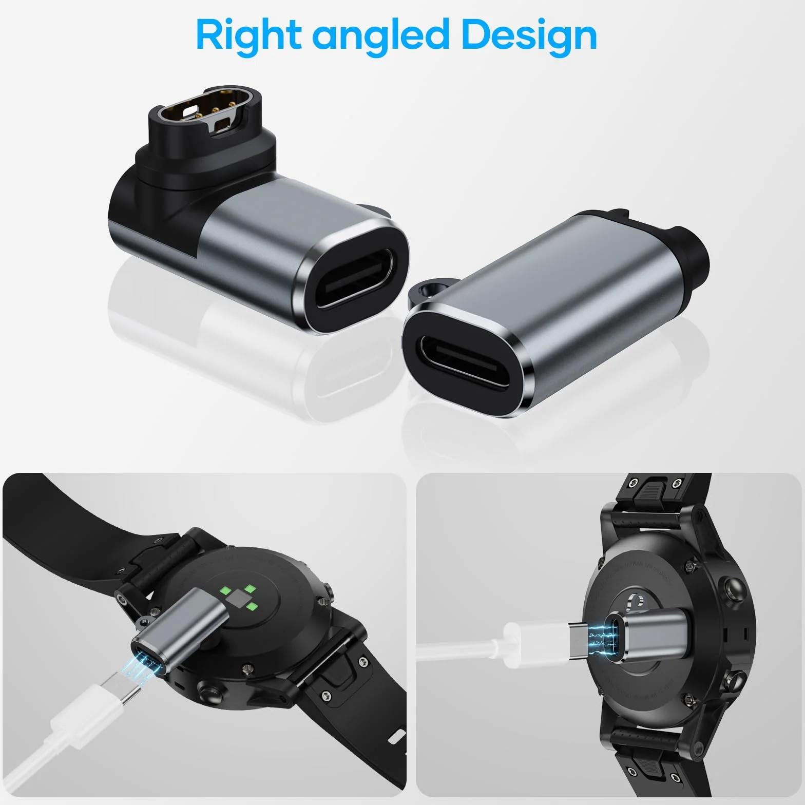 Adapter kabla ładowania USB C do Garmin Watch 4 Pack,Złącze Kabla Danych typu C do Garmin Fenix 8 7 6 Pro Solar,Vivoactive 6 5 4S,Venu 4 3 3S SQ,Forerunner 165/55/970/965/265/170/70,Instinct 3,Epix 2