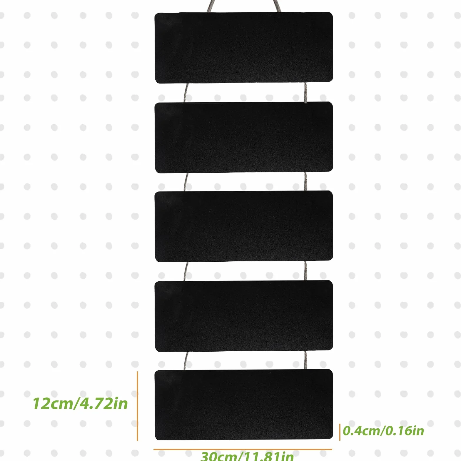 Lot de 5 mini tableaux noirs à suspendre réutilisables, 30 x 12 cm