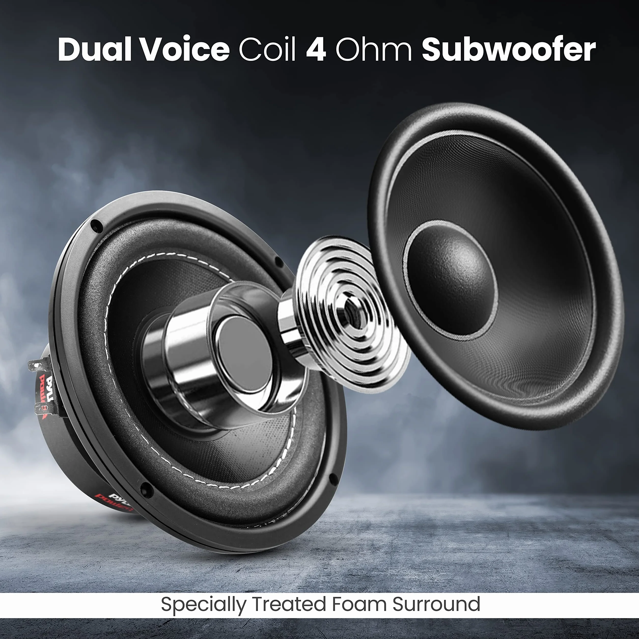 6.5" Car Subwoofer Speaker – 600W Dual Voice Coil, 4 Ohm, Non-Pressed Paper Cone, Foam Surround, Black Basket – Pyle PLPW6D