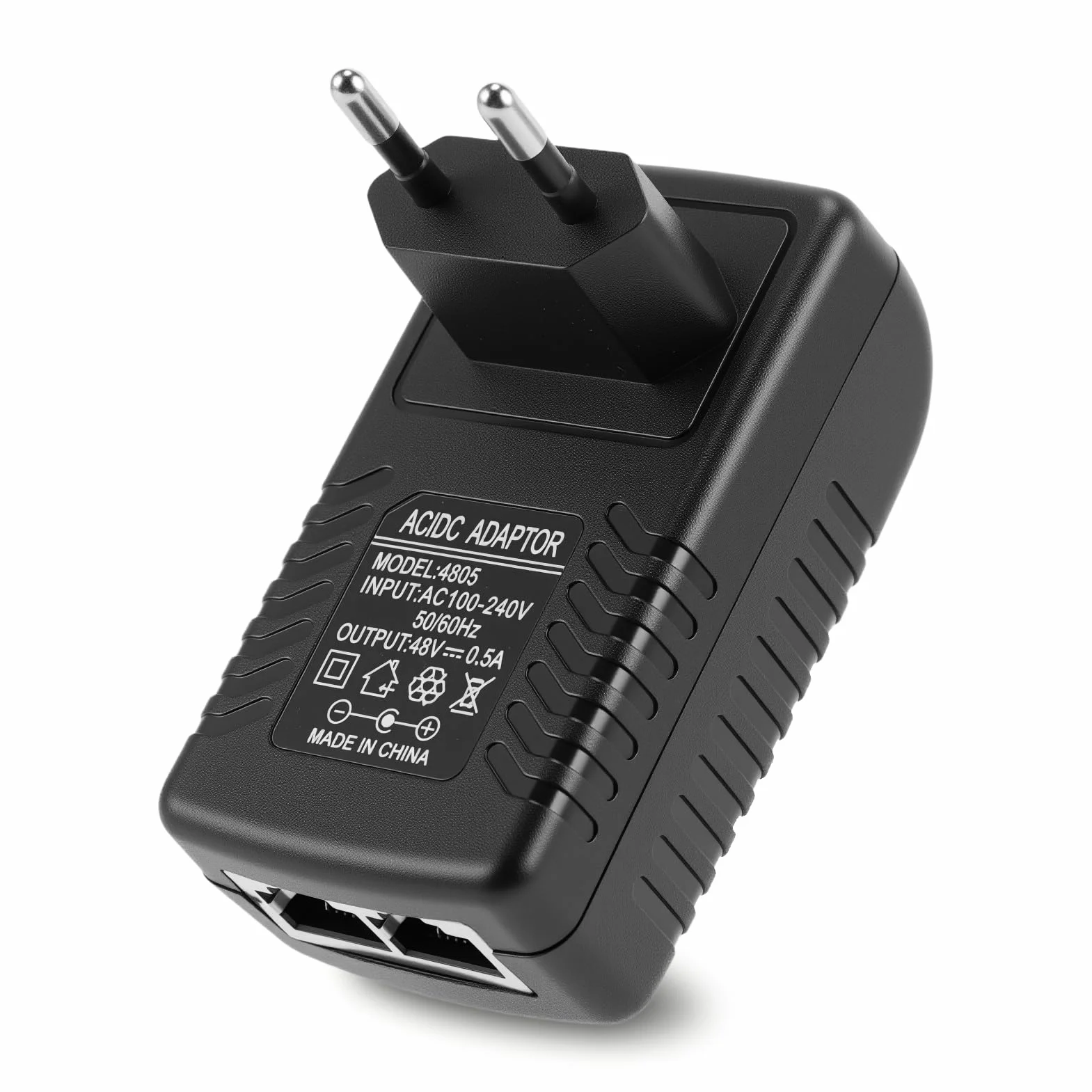 Sonew 48 V 0,5 A pasywny zasilacz POE Injector Ethernet adapter z wtyczką ścienną odpowiedni do telefonów Voip, aparatów, aplikacji i innych (EU)