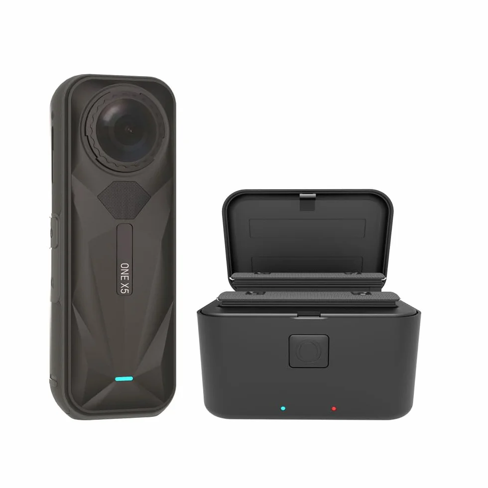 Nadaje się do podwójnej ładowarki Insta 360 X5, kompaktowa, wydajna, podwójna ładowarka, uchwyt na akumulator, ładowarka do aparatu