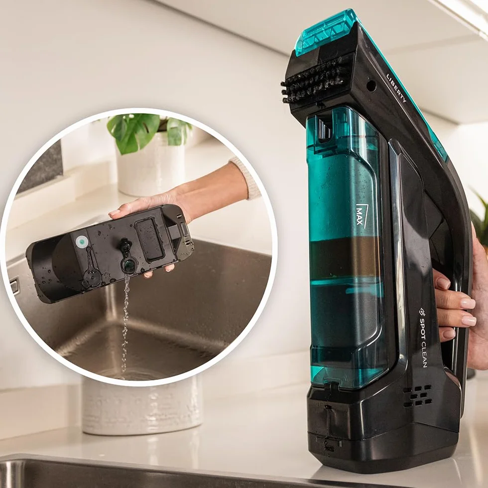Cecotec Aspirateur de Tapisseries à Main Conga Hand Carpet&Spot Clean 1500, 50 W, Pulvérisation d'Eau, Réservoir d'Eau Propre, Réservoir d'Eau Sale, Brosse à Poils, Autonomie 20 Minutes, Portable