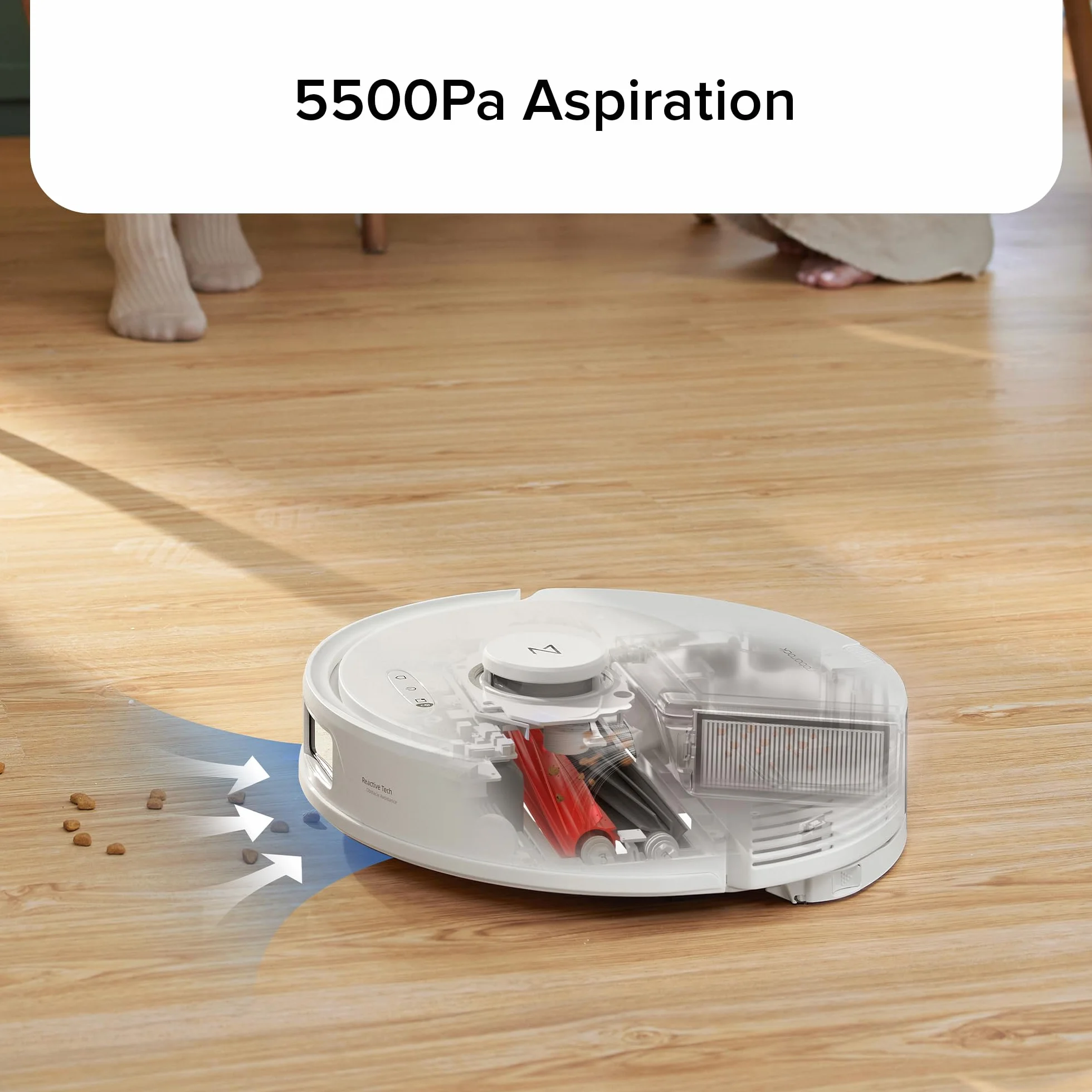 Roborock Q8 Max Aspirateur Robot Laveur 5500Pa Brosse DuoRoller Navigation LiDAR Blanc Reconditionné