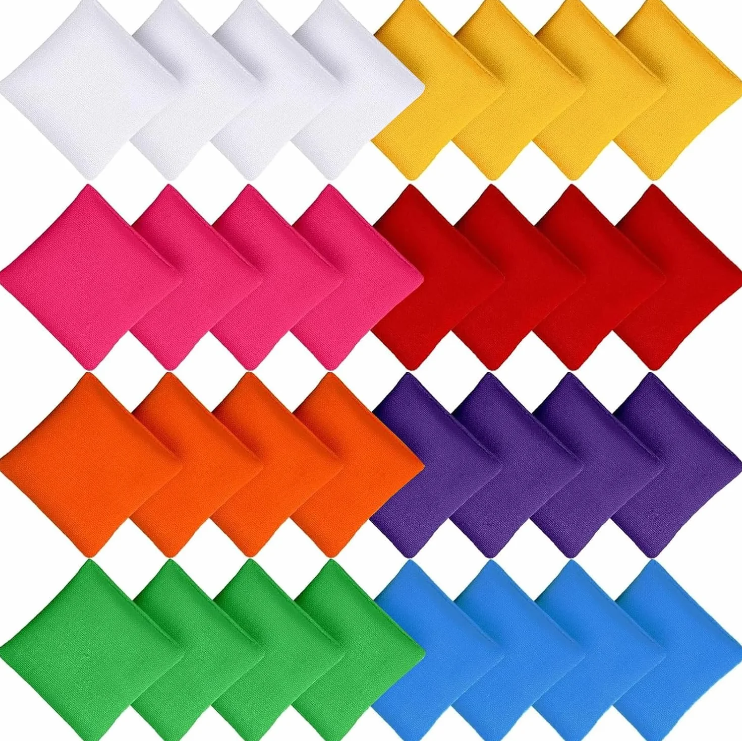 Lot de 32 sacs de cornhole en nylon - Jeu de cornhole intérieur et extérieur - 8 couleurs
